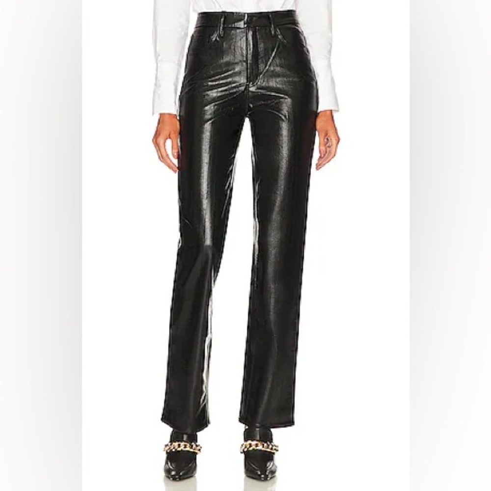 Good American Good Icon Better Than Leather Pants Black